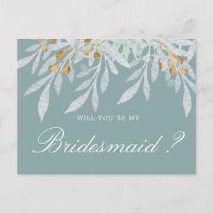 Gentle Botanics   Bridesmaid Invitation Postcard