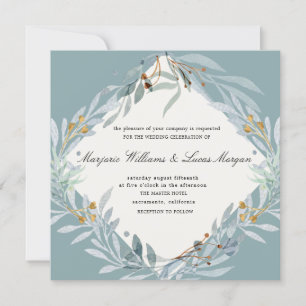 Gentle Botanics Square Wedding Invitation