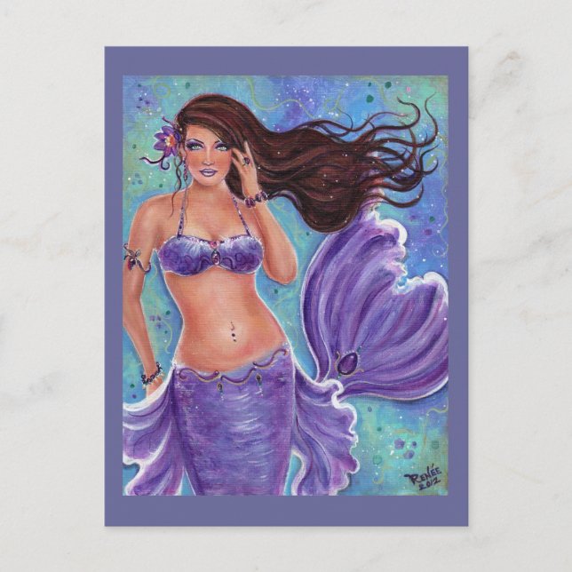 Gentle Breeze mermaid postcard By Renee L. Lavoie (Front)