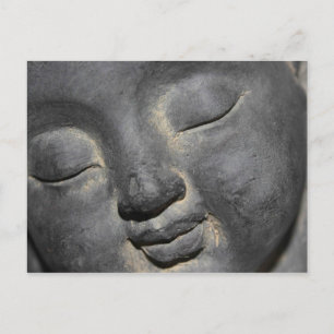 Gentle Buddha Face Stone Sculpture Postcard