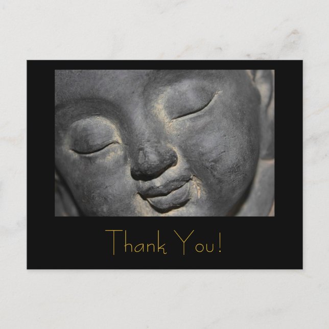 Gentle Buddha Face Stone Sculpture Postcard (Front)