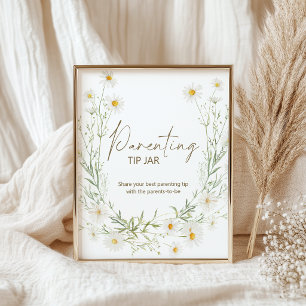 Gentle Daisy Petal Parenting Tips Baby Shower Sign