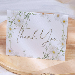 Gentle Daisy Petals Floral Baby Shower Thank You Card