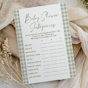 Gentle Daisy Petals Scattergories Baby Shower Game Poster
