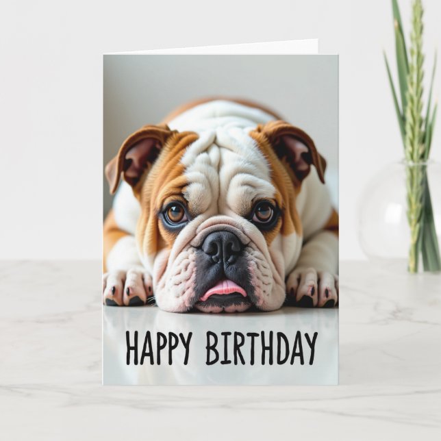 Gentle Dog Birthday Portrait Card (Front)