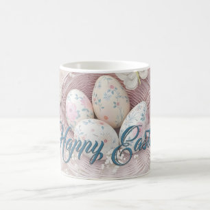 Gentle Easter Joy with Floral Motif Coffee Mug