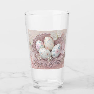 Gentle Easter Joy with Floral Motif Glass
