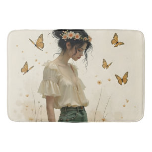Gentle Elegance in a Butterfly Dance Bath Mat