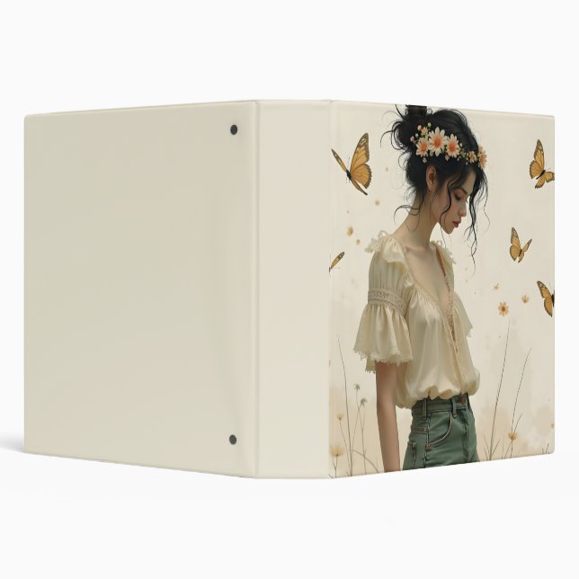 Gentle Elegance in a Butterfly Dance Binder (Background)