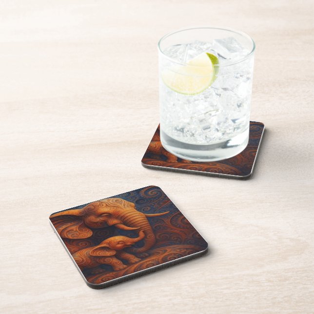 Gentle Elephants Beverage Coaster (Right Side)