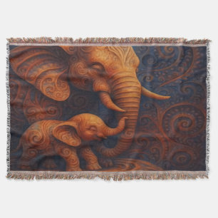 Gentle Elephants Throw Blanket
