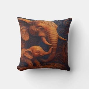Gentle Elephants Throw Pillow