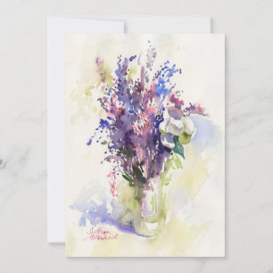Gentle Floral Composition – Hand-Painted Invitation