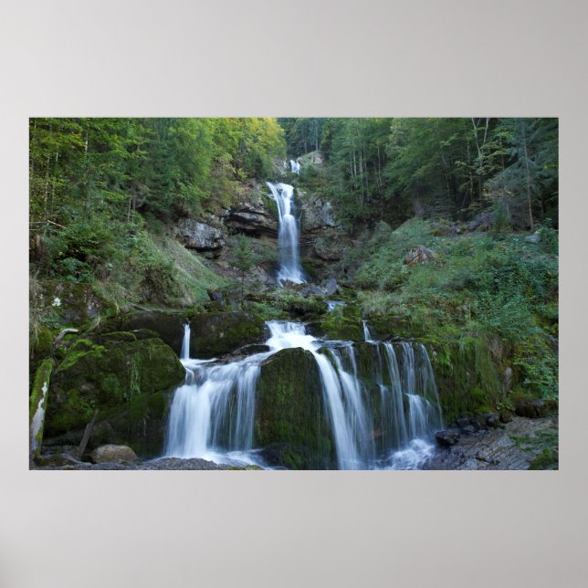 Gentle flowing waterfalls poster (Front)