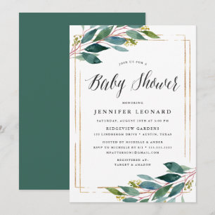 Gentle Foliage   Baby Shower Invitation