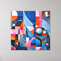 Gentle Geometry: Hues of Blue & Pink in Abstract