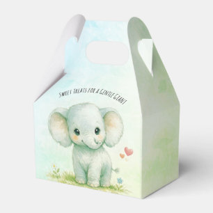 Gentle Giant Elephant Green Safari Baby Shower Favor Box