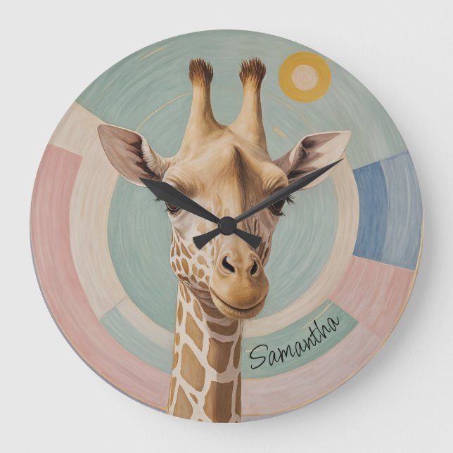 Gentle Giant: Pastel Giraffe Large Clock (Front)