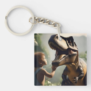 Gentle Giant: The Friendly T-Rex Who Loves a Pat Keychain