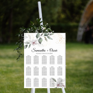 Gentle Greenery Watercolor Leaf & Flower Gold Poster