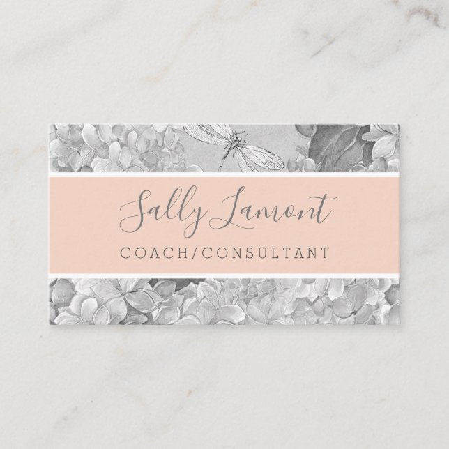 Gentle Grey and Peche Consultant Coach Business Card (Front)