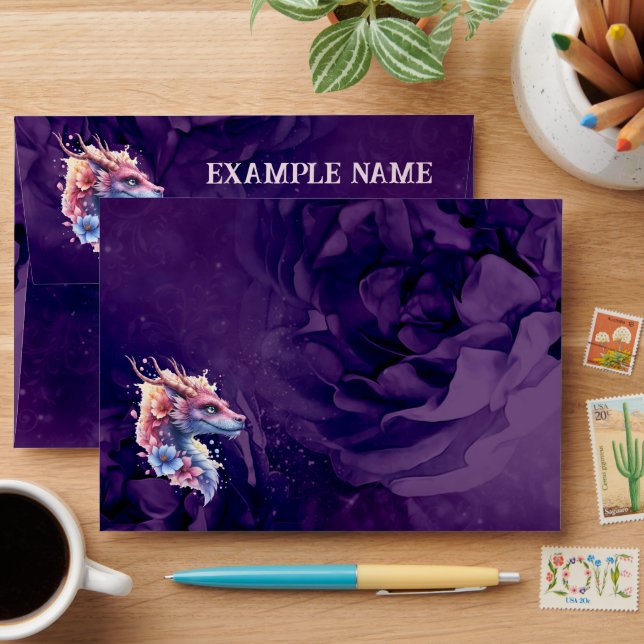 Gentle Guardian Dragon.  Envelope (Desk)