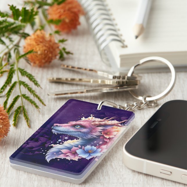Gentle Guardian Dragon.  Keychain (Front Right)