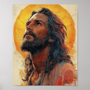Gentle Jesus Portrait Poster – Peaceful Christian