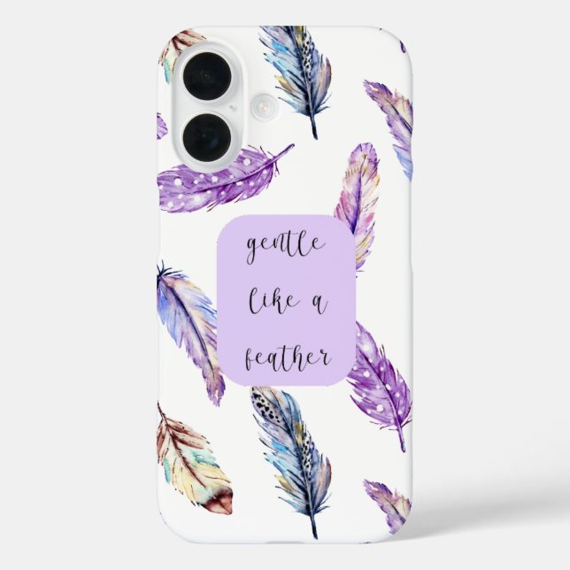 Gentle Like a Feather Purple Feather Pattern Case-Mate iPhone Case (Back)