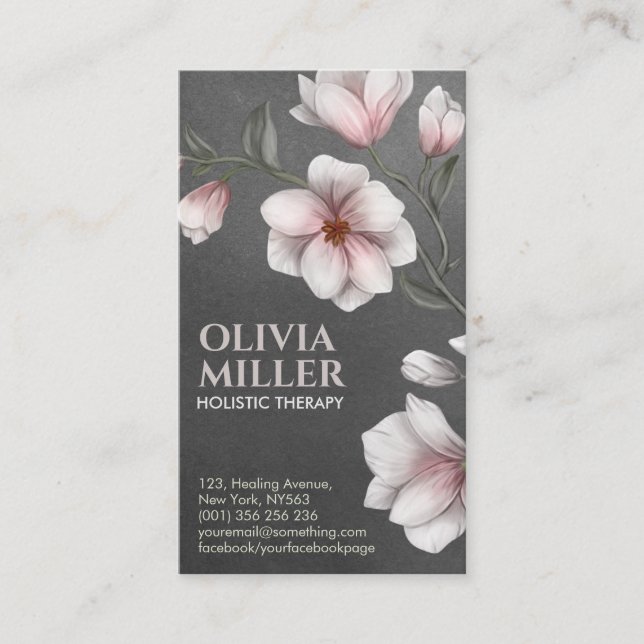 Gentle Magnolia Flower Branch Business Card (Front)
