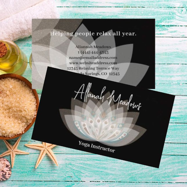 Gentle Mandala Lotus Flower Business Card (Creator Uploaded)