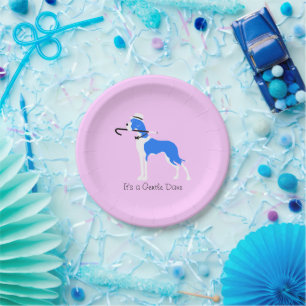 Gentle Mantle Great Dane Sir Illustration Paper Plate