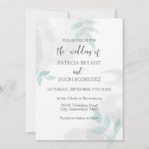 Gentle mint and grey Wedding Invitation
