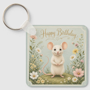 Gentle Mouse Garden Birthday Keychain