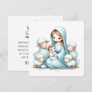 Gentle Night – Baby Jesus and Lambs  Holiday Card