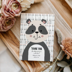 Gentle Panda Woodland Thank You Baby Shower Card