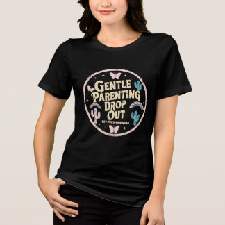 Gentle Parenting Humour Mom Pastel Cactus Tri-Blend Shirt