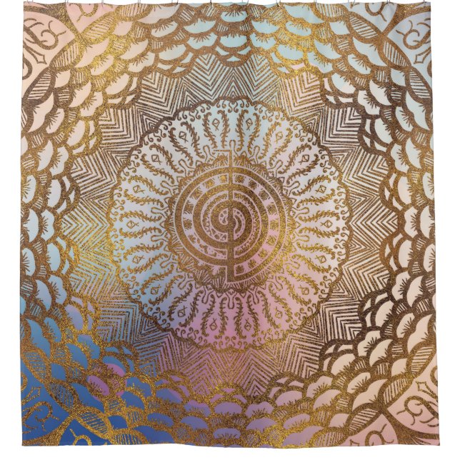 Gentle Pastel and Gold Choku Rei Symbol in Mandala (Front)
