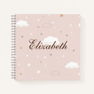 Gentle Pink Pattern Cloud Notebook