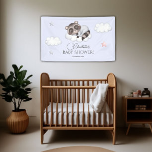 Gentle Raccoon Baby Shower Welcome Banner