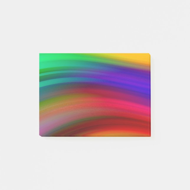 Gentle Rainbow Waves Abstract Post-it Notes (Front)