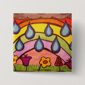 Gentle Raindrops 2 Inch Square Button