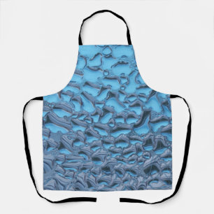 Gentle raindrops on blue glass   apron