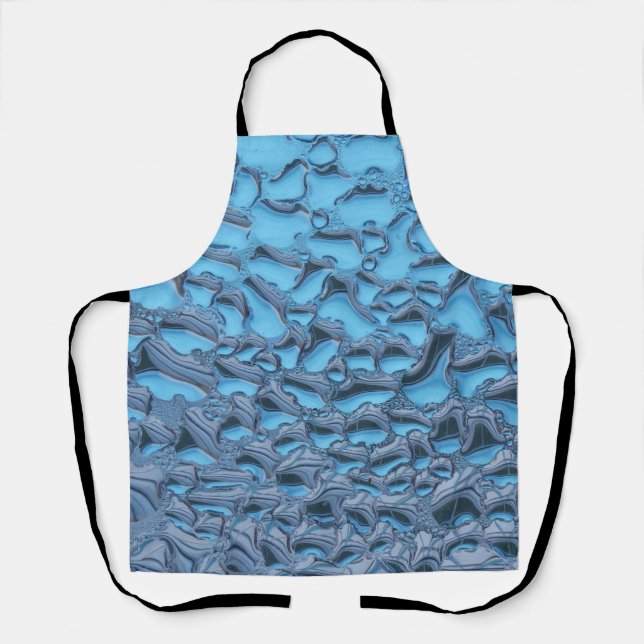 Gentle raindrops on blue glass   apron (Front)