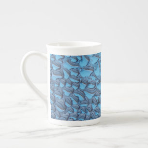 Gentle raindrops on blue glass bone china mug