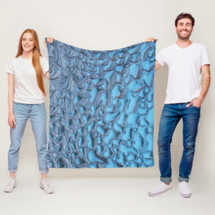 Gentle raindrops on blue glass fleece blanket