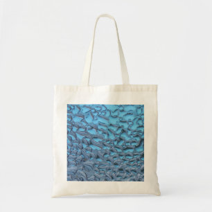 Gentle raindrops on blue glass tote bag