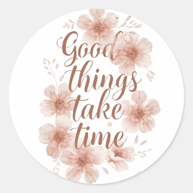 Gentle Reminder with Soft Florals Classic Round Sticker (Front)