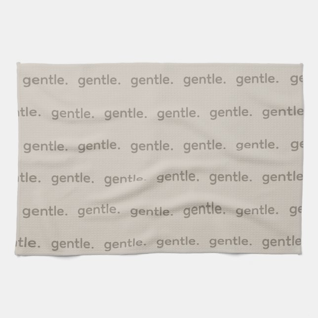 Gentle Repeated Word Pattern Cozy, Calm & Soft  Kitchen Towel (Horizontal)