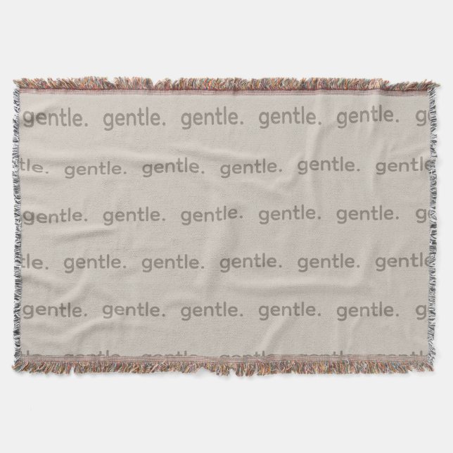 Gentle Repeated Word Pattern Cozy, Calm & Soft  Throw Blanket (Front)